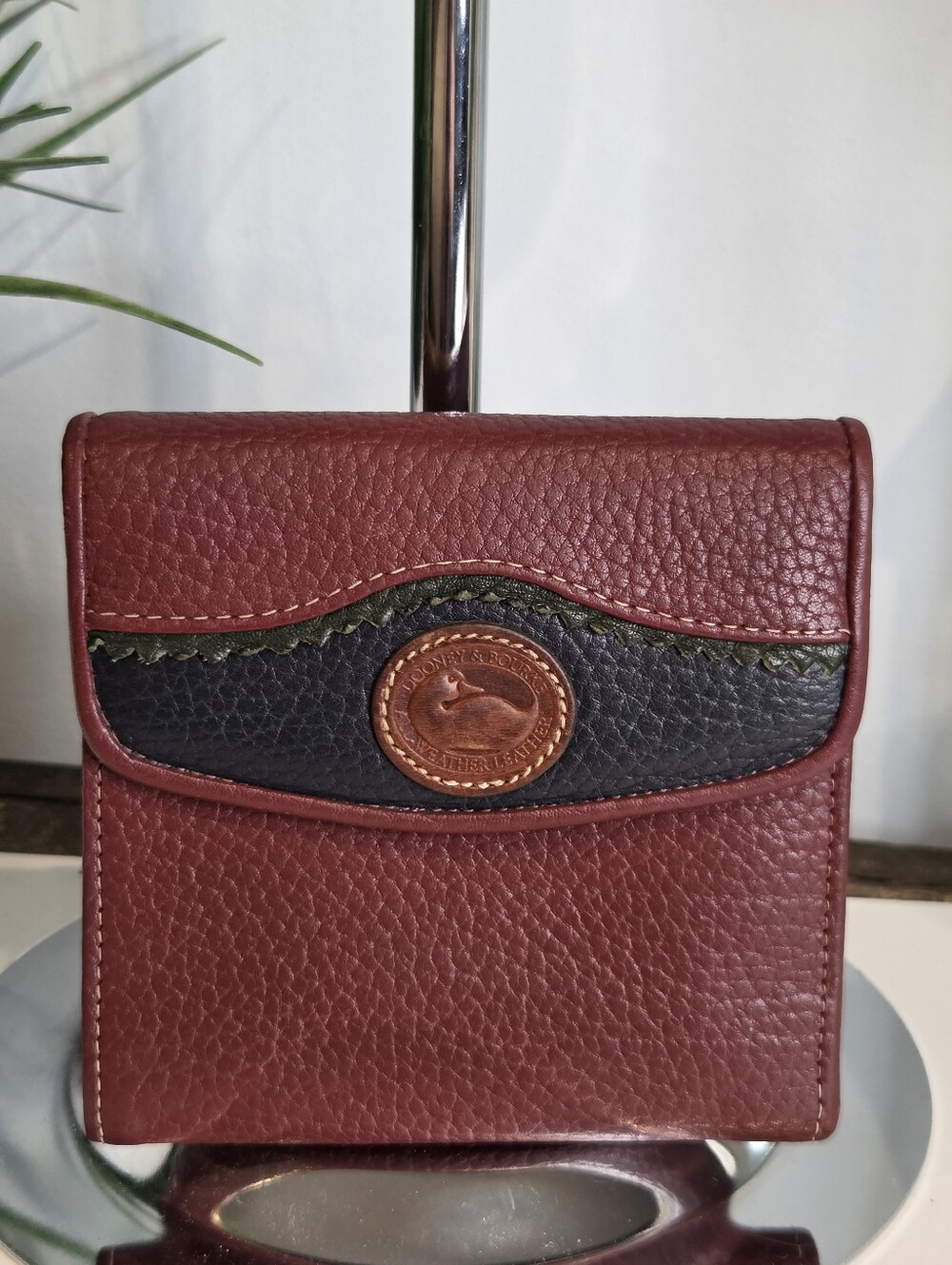 Dooney & Bourke Vintage Tri-fold Kiss Lock Wallet